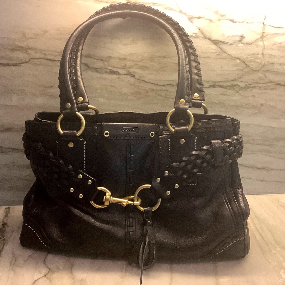 Coach Hampton Pebbled Leather Black Bag